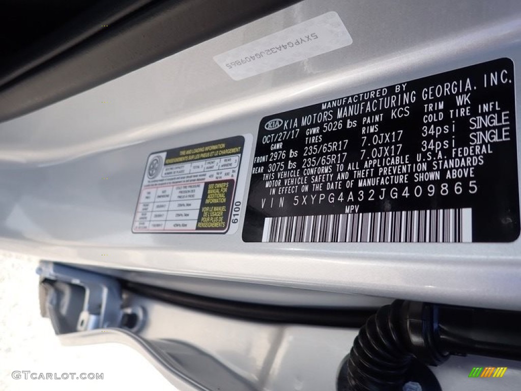 2018 Sorento Color Code KCS for Sparkling Silver Photo #141963041