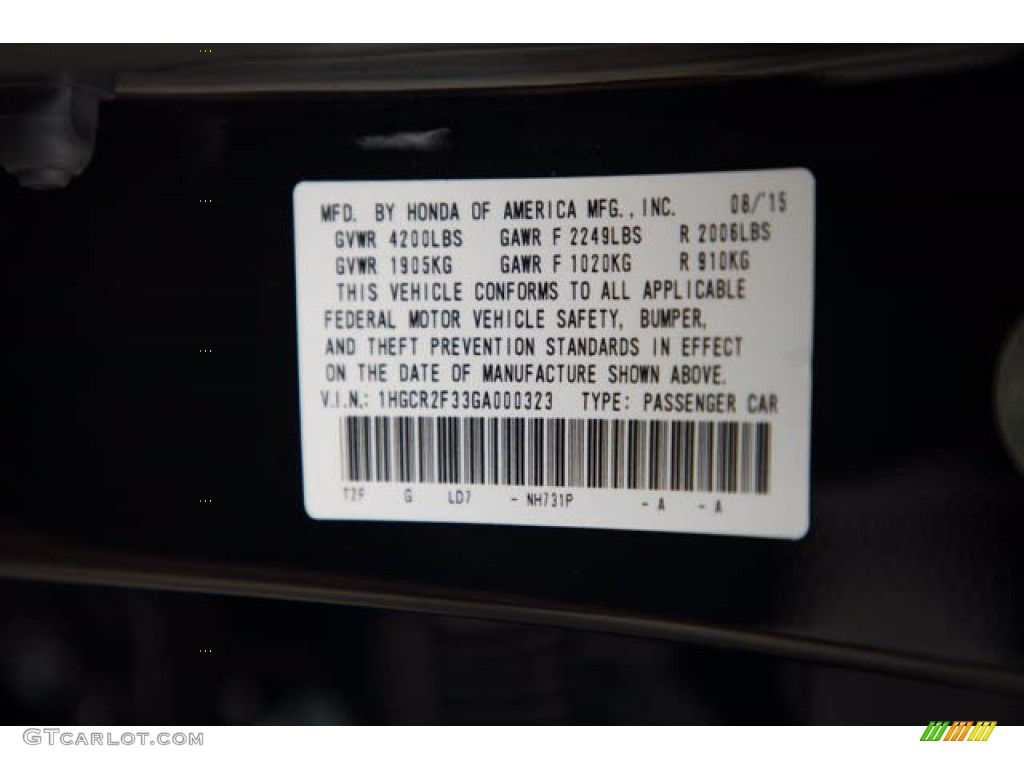 2016 Accord LX Sedan - Crystal Black Pearl / Black photo #37