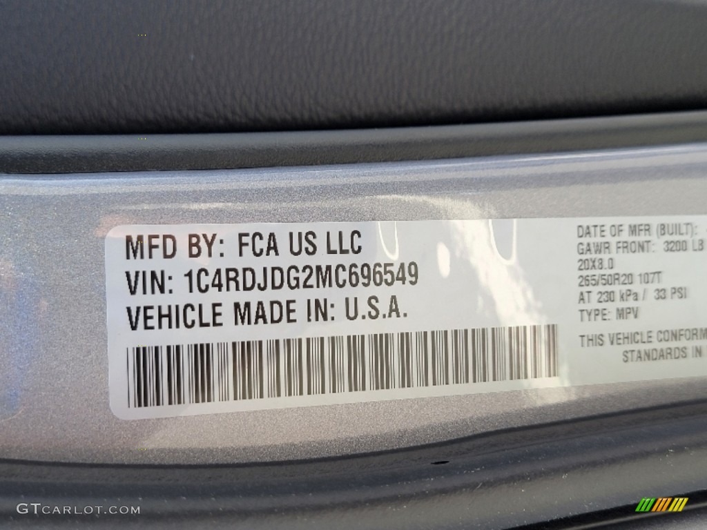 2021 Durango GT AWD - Billet Silver Metallic / Black photo #10