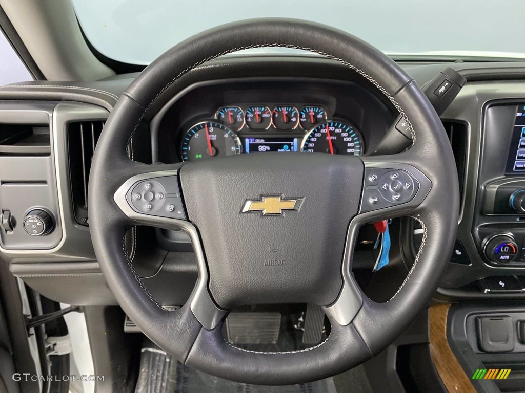2017 Chevrolet Silverado 1500 LTZ Crew Cab Jet Black Steering Wheel Photo #141975582