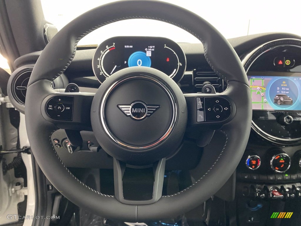 2022 Mini Hardtop Cooper S 2 Door Carbon Black Steering Wheel Photo #141976572