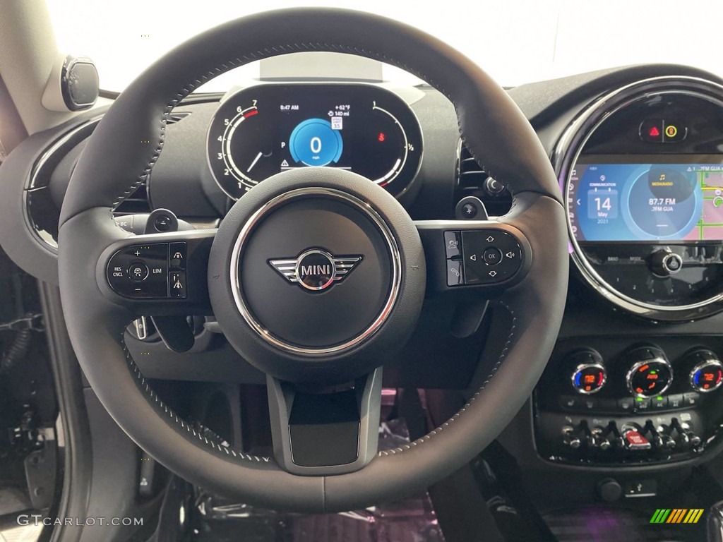 2022 Mini Clubman Cooper S All4 Lounge Leather/Carbon Black Steering Wheel Photo #141976734