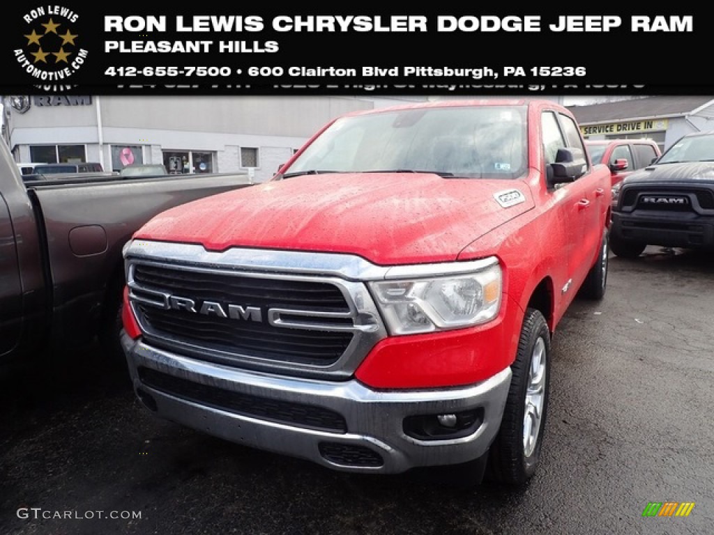 2021 1500 Big Horn Crew Cab 4x4 - Flame Red / Diesel Gray/Black photo #1