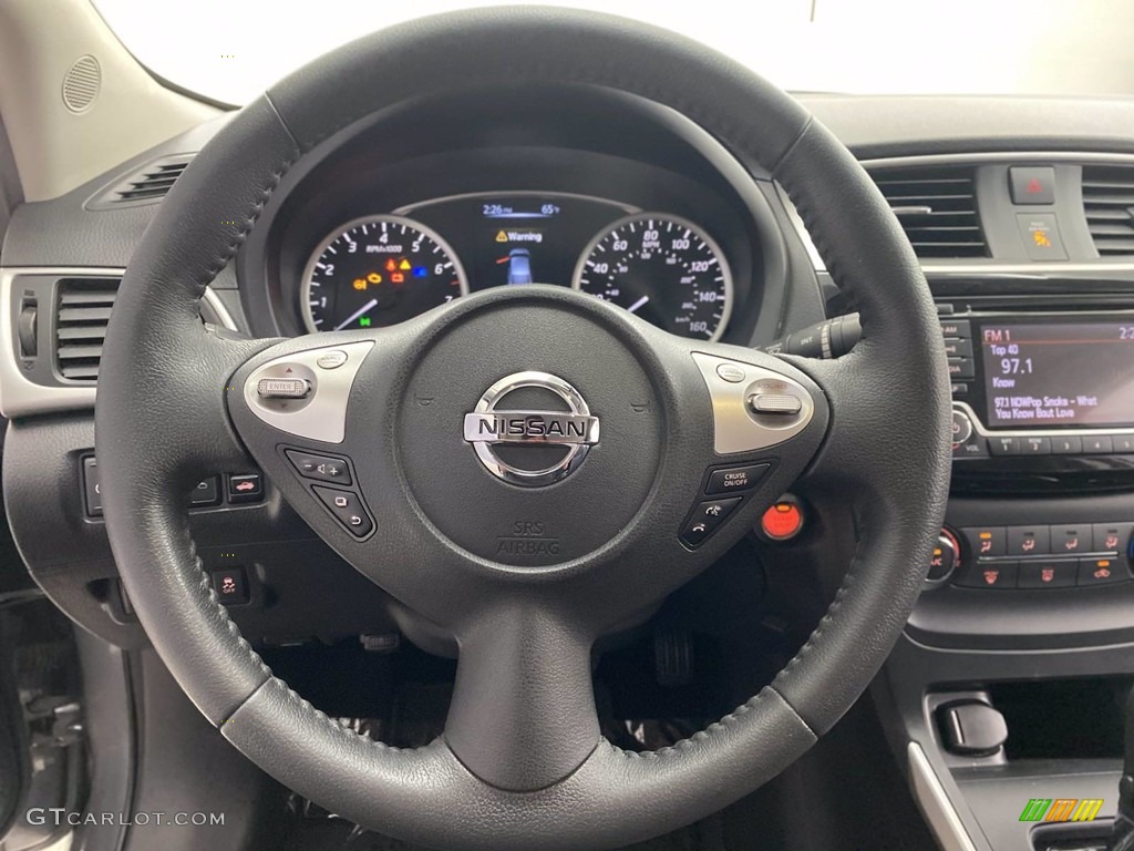 2016 Nissan Sentra SV Charcoal Steering Wheel Photo #141978872