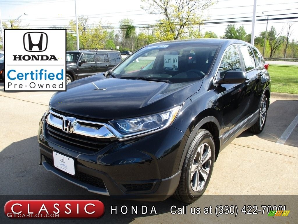 2018 CR-V LX AWD - Crystal Black Pearl / Black photo #1