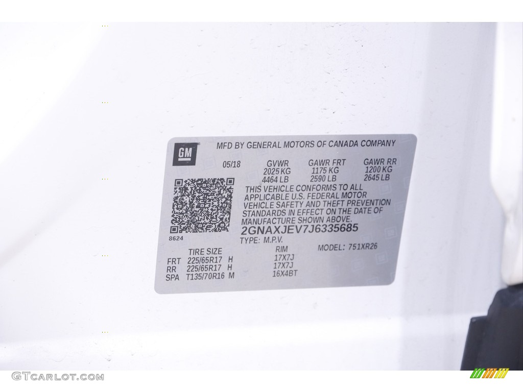 2018 Equinox LT - Summit White / Jet Black photo #18