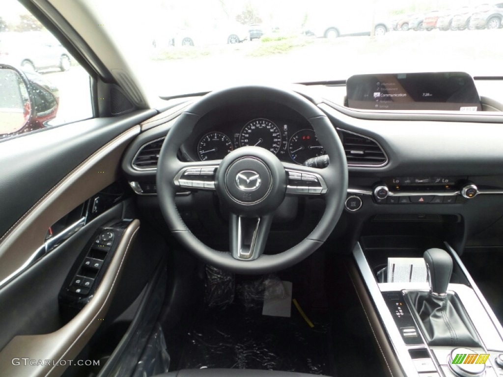 2021 Mazda CX-30 Turbo Premium Plus AWD Black Steering Wheel Photo #141983726