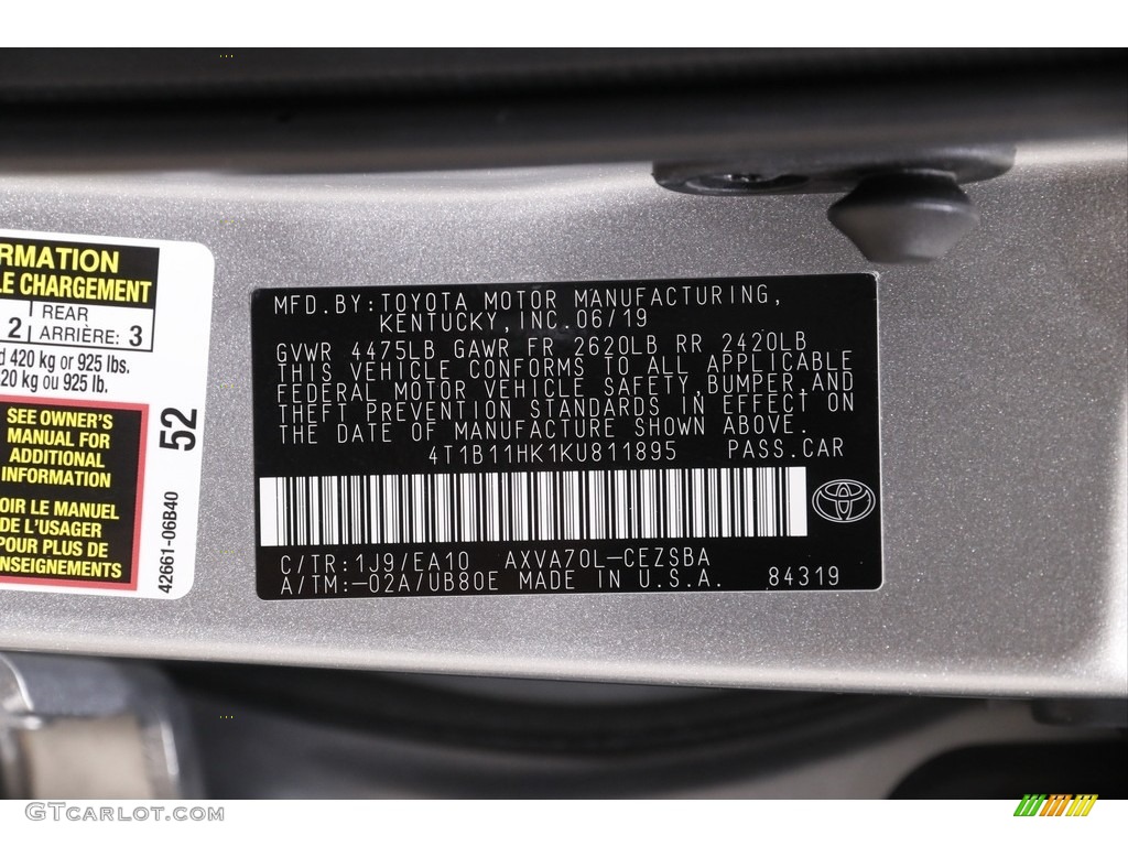 2019 Camry SE - Celestial Silver Metallic / Ash photo #19
