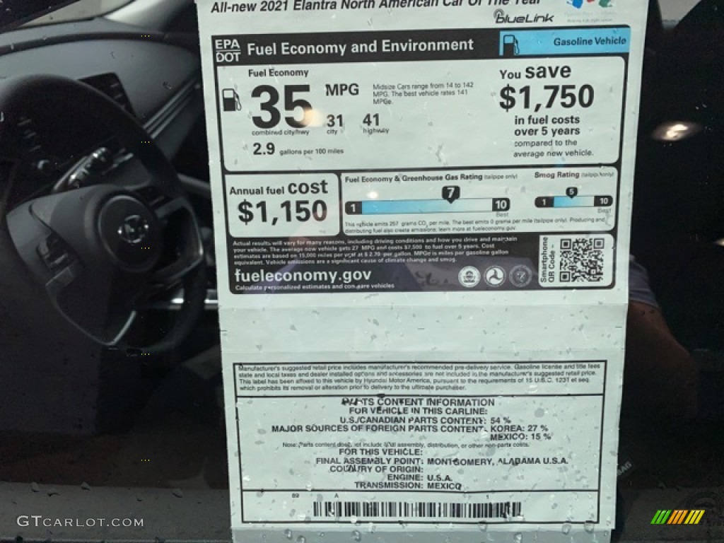 2021 Elantra SEL - Intense Blue / Black photo #6