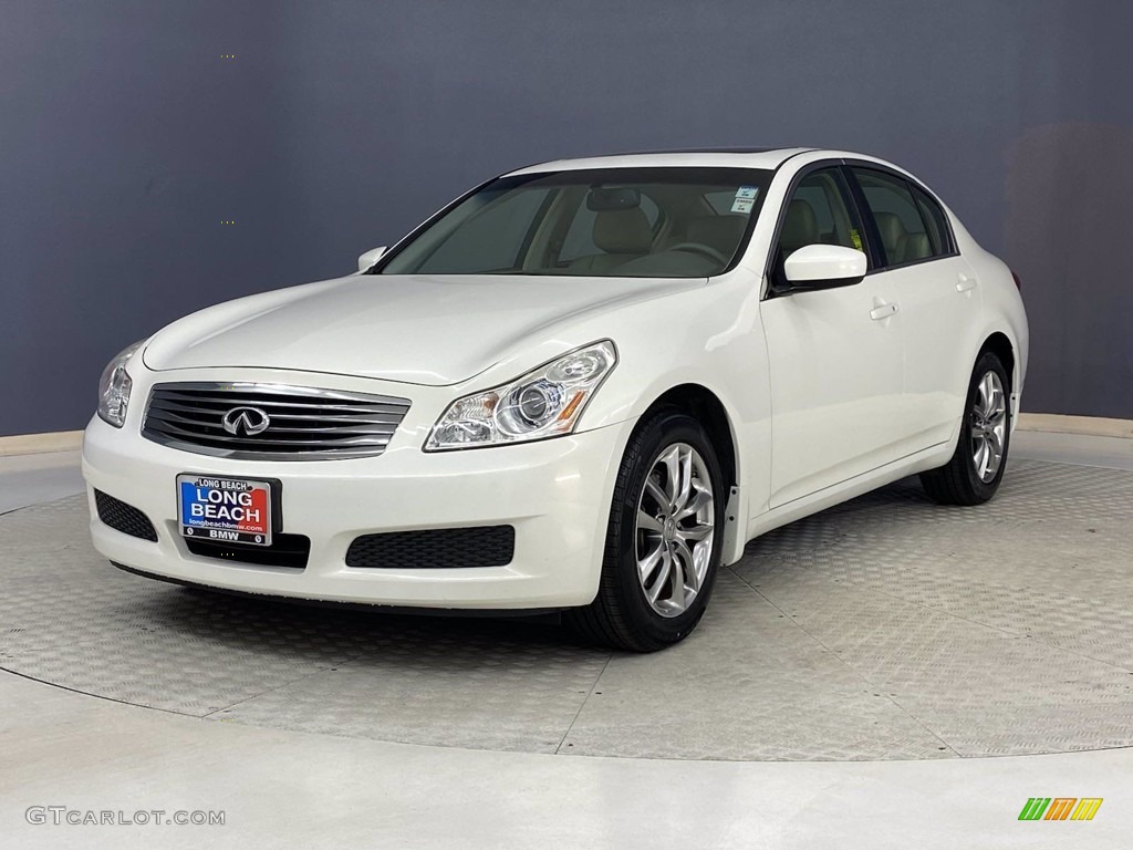 2009 G 37 x Sedan - Moonlight White / Wheat photo #3