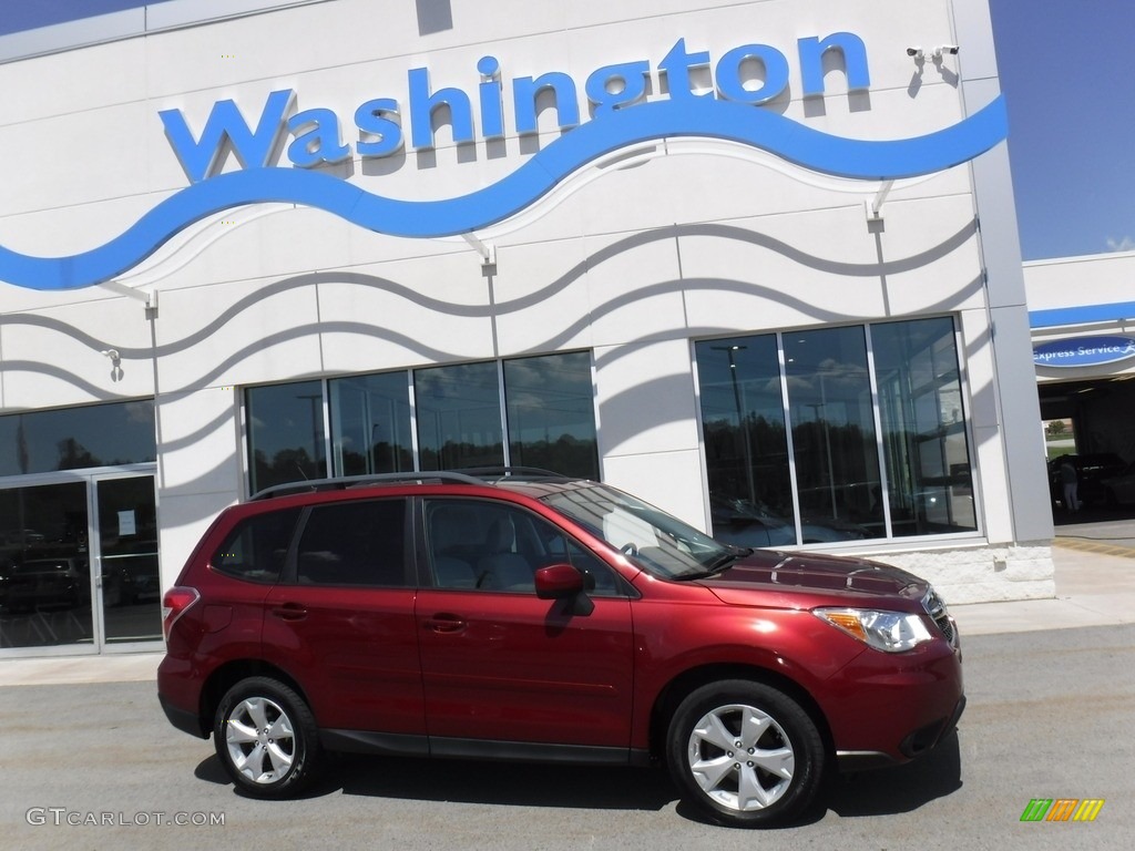 2015 Forester 2.5i Premium - Venetian Red Pearl / Gray photo #2
