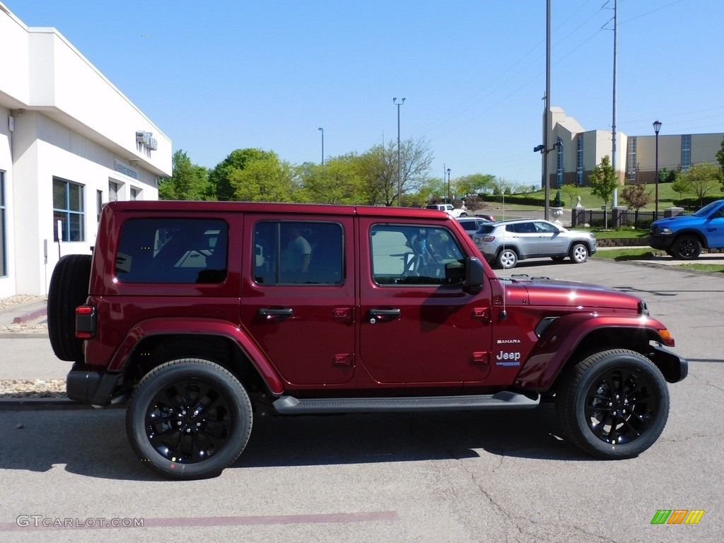 2021 Wrangler Unlimited Sahara 4xe Hybrid - Snazzberry Pearl / Black photo #4