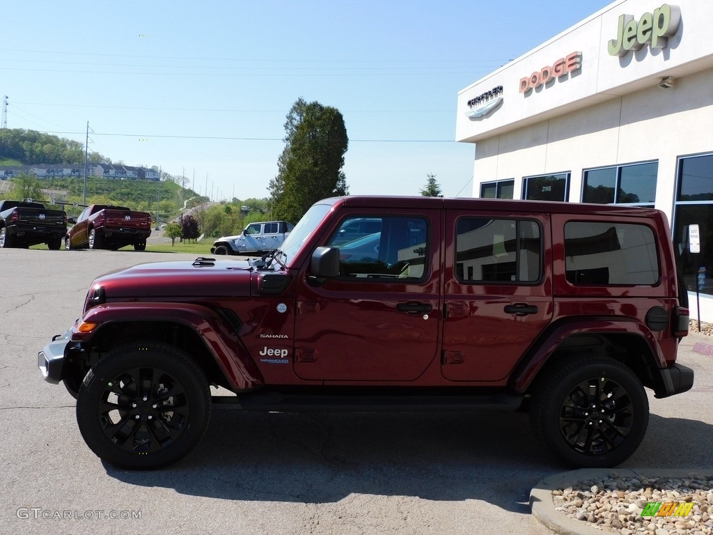 2021 Wrangler Unlimited Sahara 4xe Hybrid - Snazzberry Pearl / Black photo #9