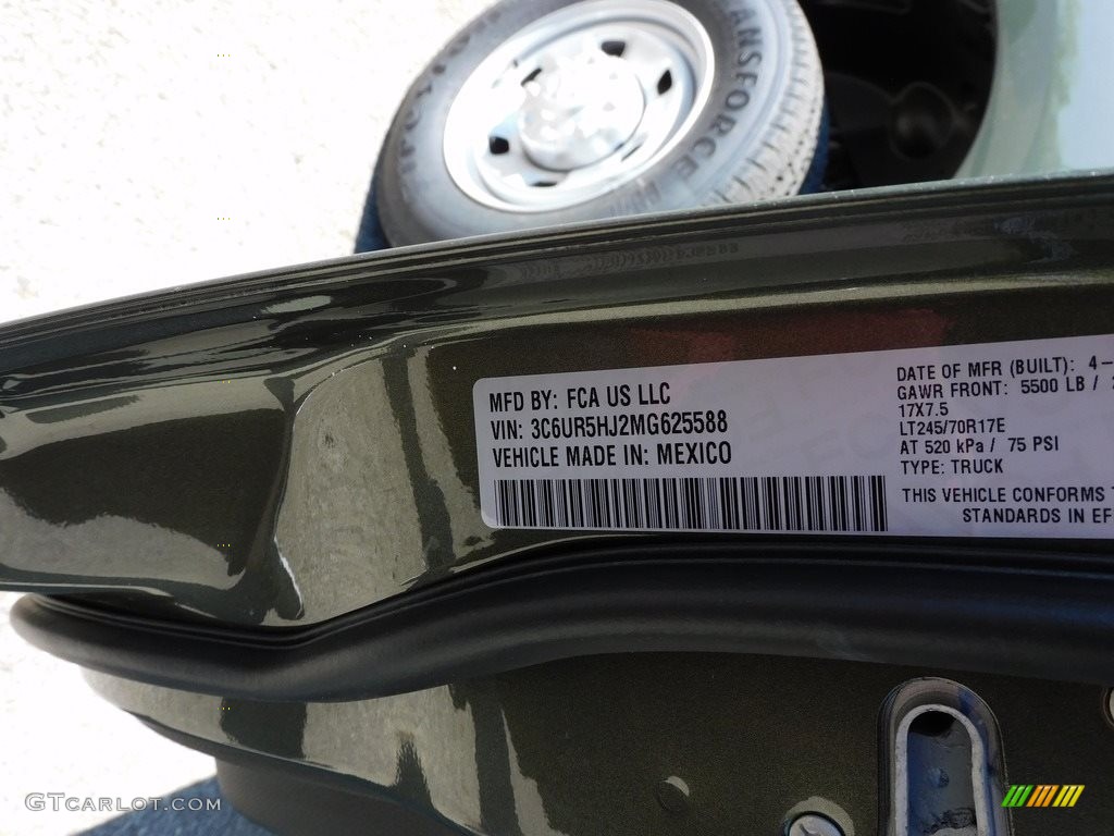 2021 2500 Tradesman Crew Cab 4x4 - Olive Green Pearl / Black/Diesel Gray photo #20