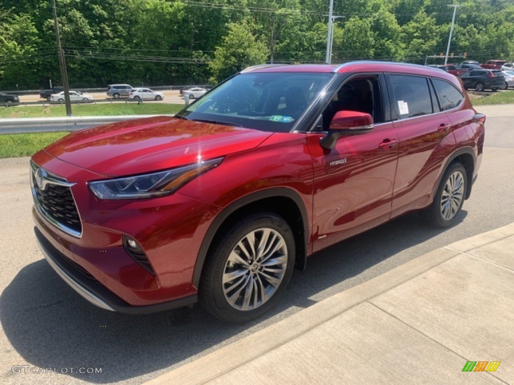 2021 Highlander Hybrid Platinum AWD - Ruby Flare Pearl / Black photo #14