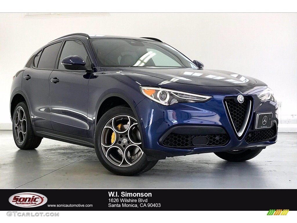 2018 Stelvio Ti Sport AWD - Montecarlo Blue Metallic / Black/Black photo #1