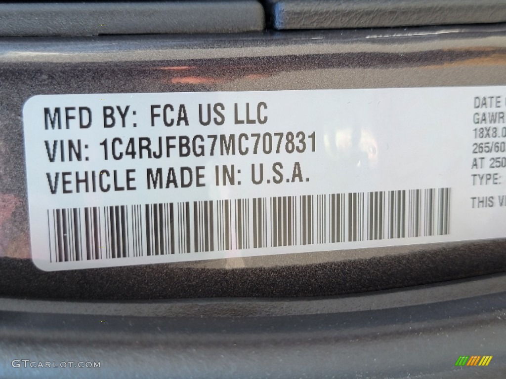 2021 Grand Cherokee Limited 4x4 - Granite Crystal Metallic / Black photo #10