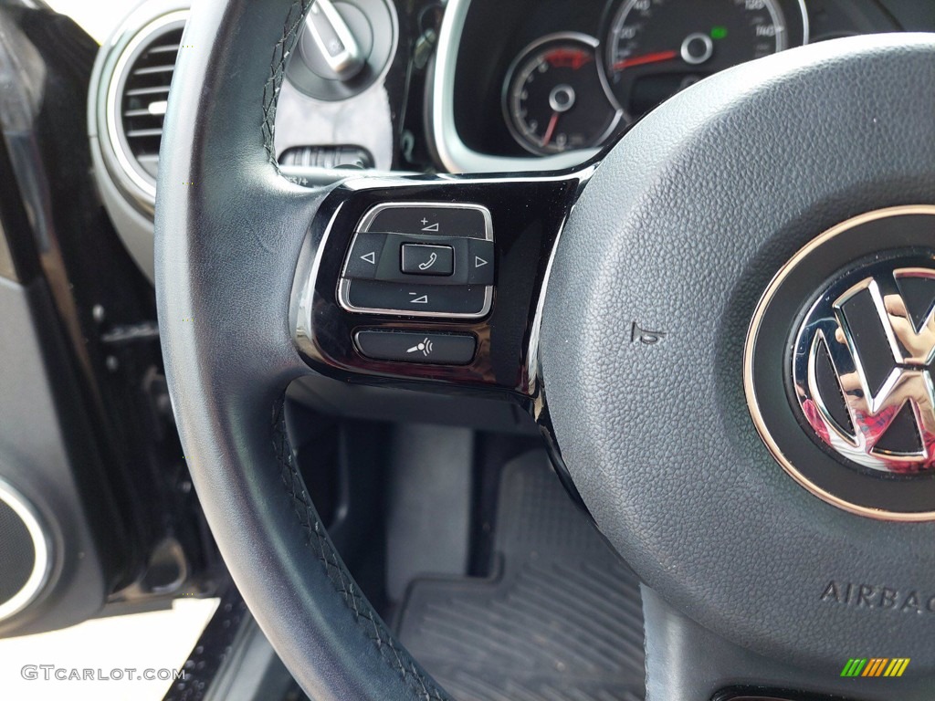 2017 Volkswagen Beetle 1.8T SEL Convertible Titan Black Steering Wheel Photo #142004823