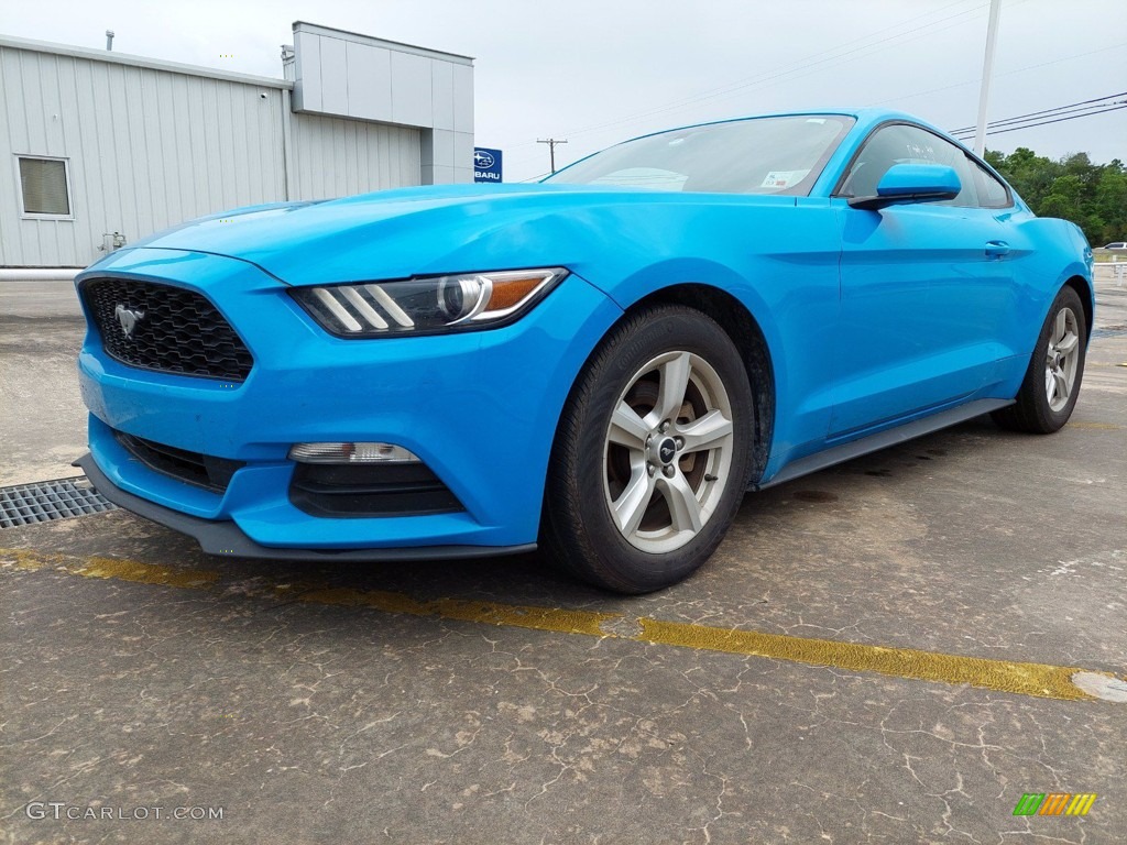 2017 Mustang V6 Coupe - Grabber Blue / Ebony photo #4