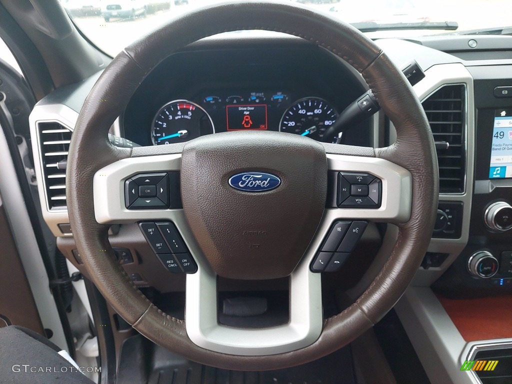 2019 Ford F350 Super Duty King Ranch Crew Cab 4x4 King Ranch Java Steering Wheel Photo #142006182