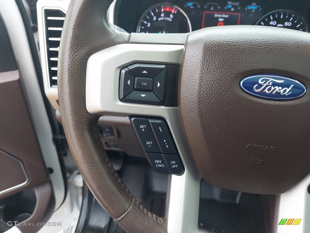 2019 Ford F350 Super Duty King Ranch Crew Cab 4x4 King Ranch Java Steering Wheel Photo #142006191
