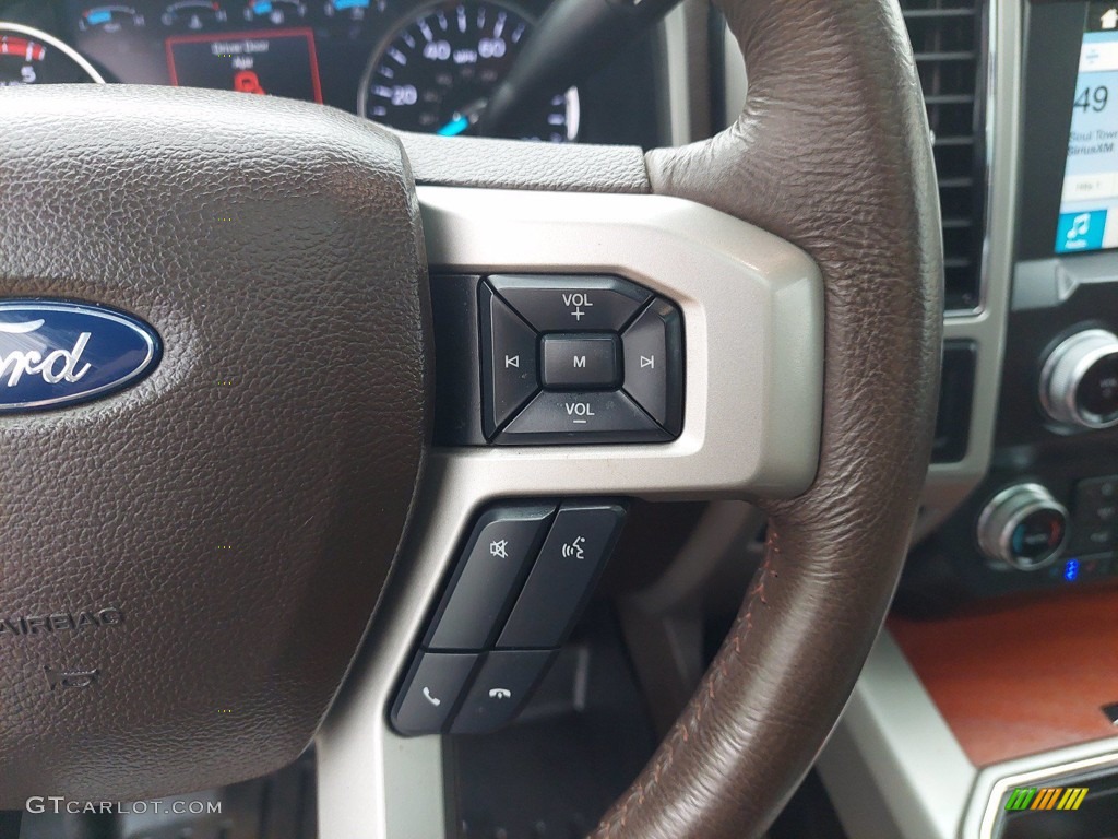 2019 Ford F350 Super Duty King Ranch Crew Cab 4x4 King Ranch Java Steering Wheel Photo #142006200