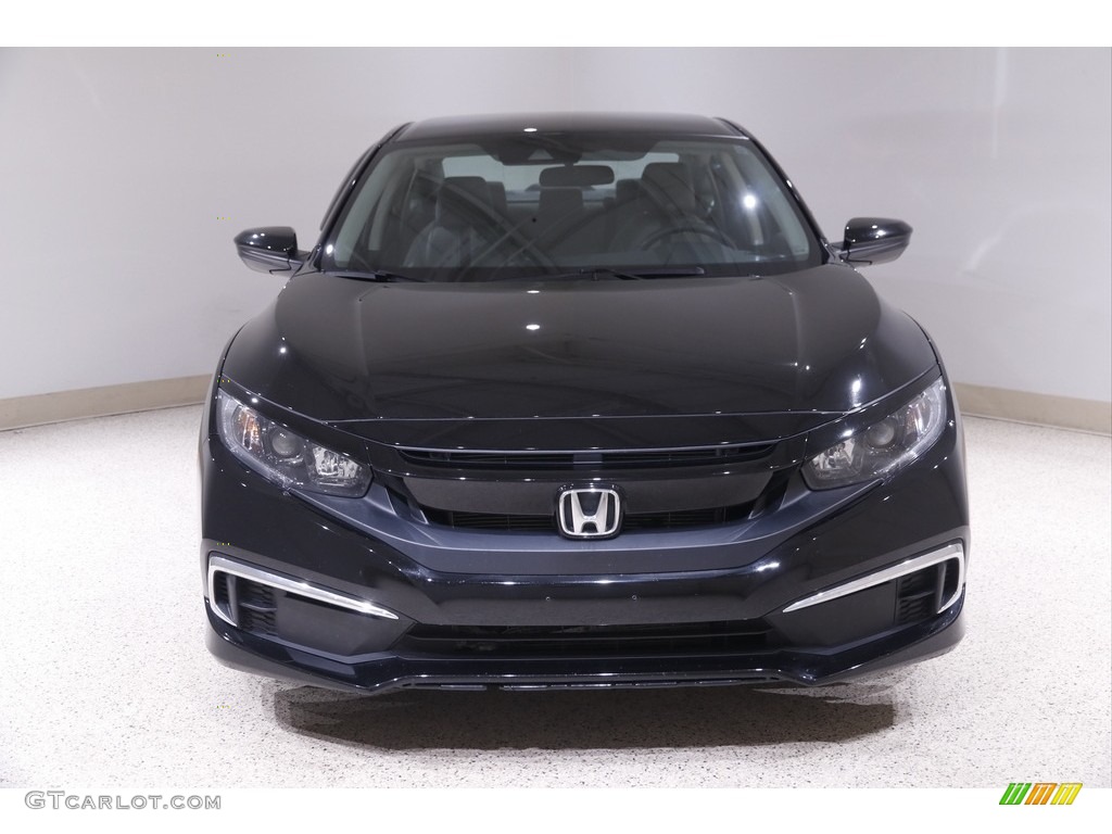 2019 Civic LX Sedan - Crystal Black Pearl / Gray photo #2