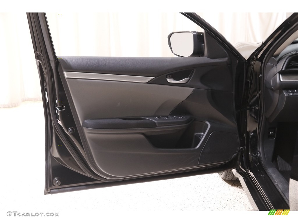 2019 Civic LX Sedan - Crystal Black Pearl / Gray photo #4
