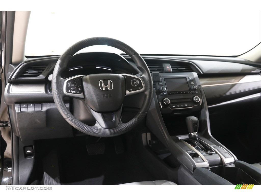 2019 Civic LX Sedan - Crystal Black Pearl / Gray photo #6