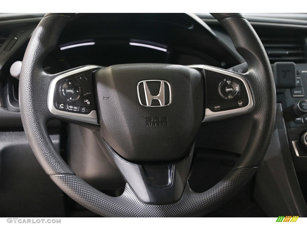 2019 Civic LX Sedan - Crystal Black Pearl / Gray photo #8