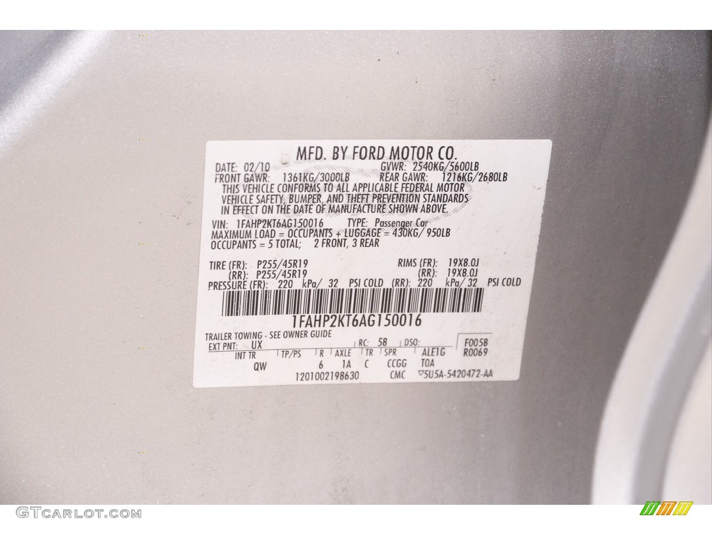 2010 Taurus SHO AWD - Ingot Silver Metallic / Charcoal Black photo #20
