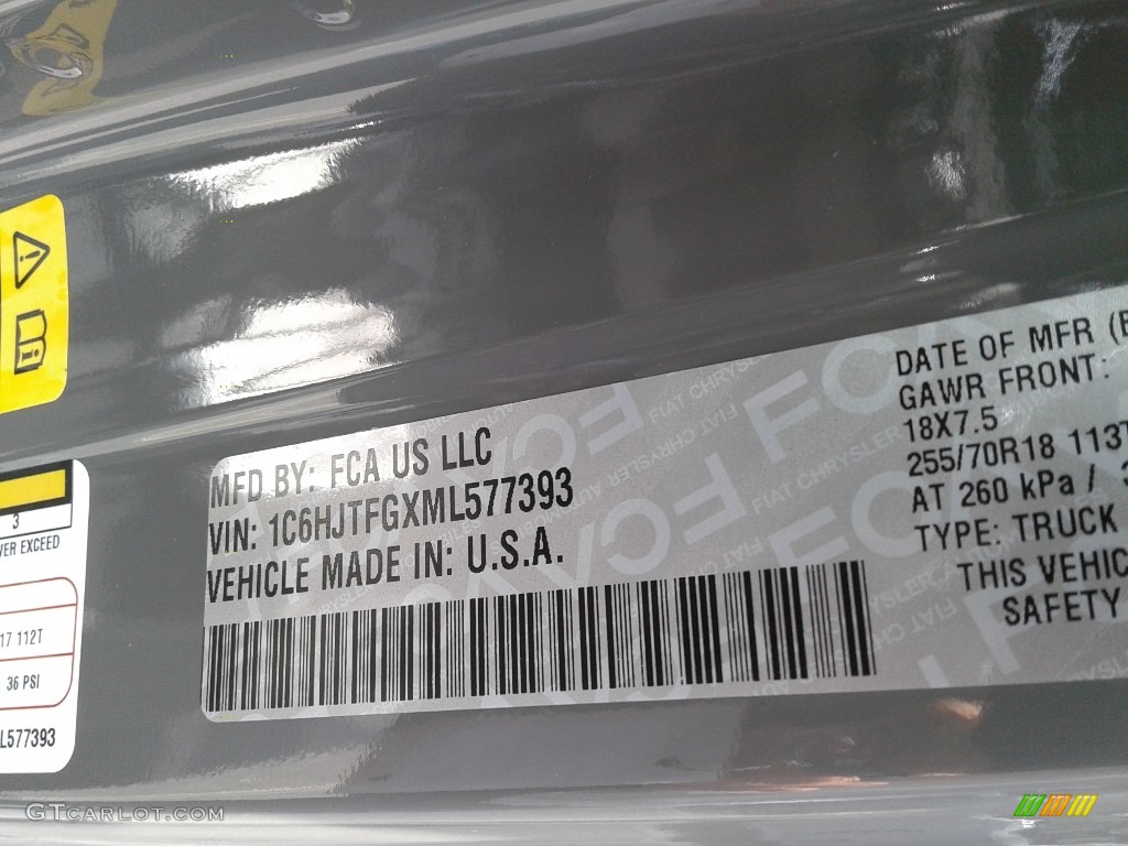 2021 Gladiator Overland 4x4 - Sting-Gray / Black photo #32