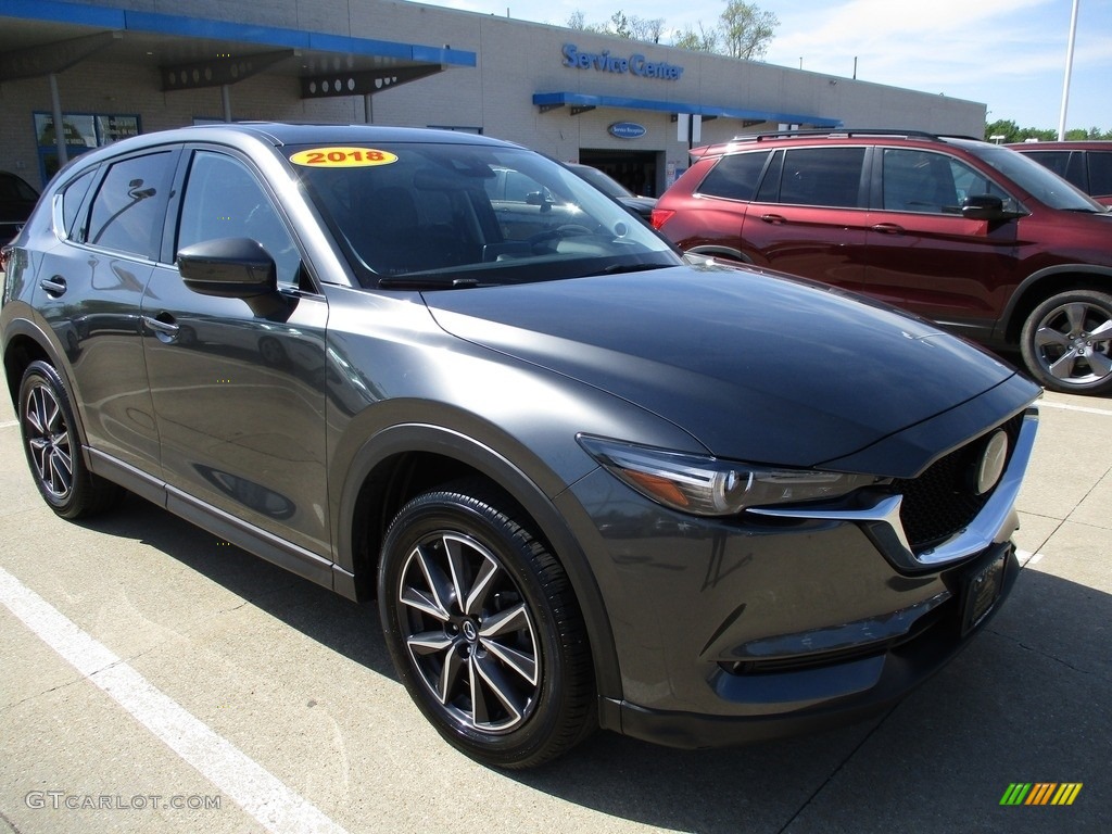 Machine Gray Metallic 2018 Mazda CX-5 Grand Touring AWD Exterior Photo #142010324