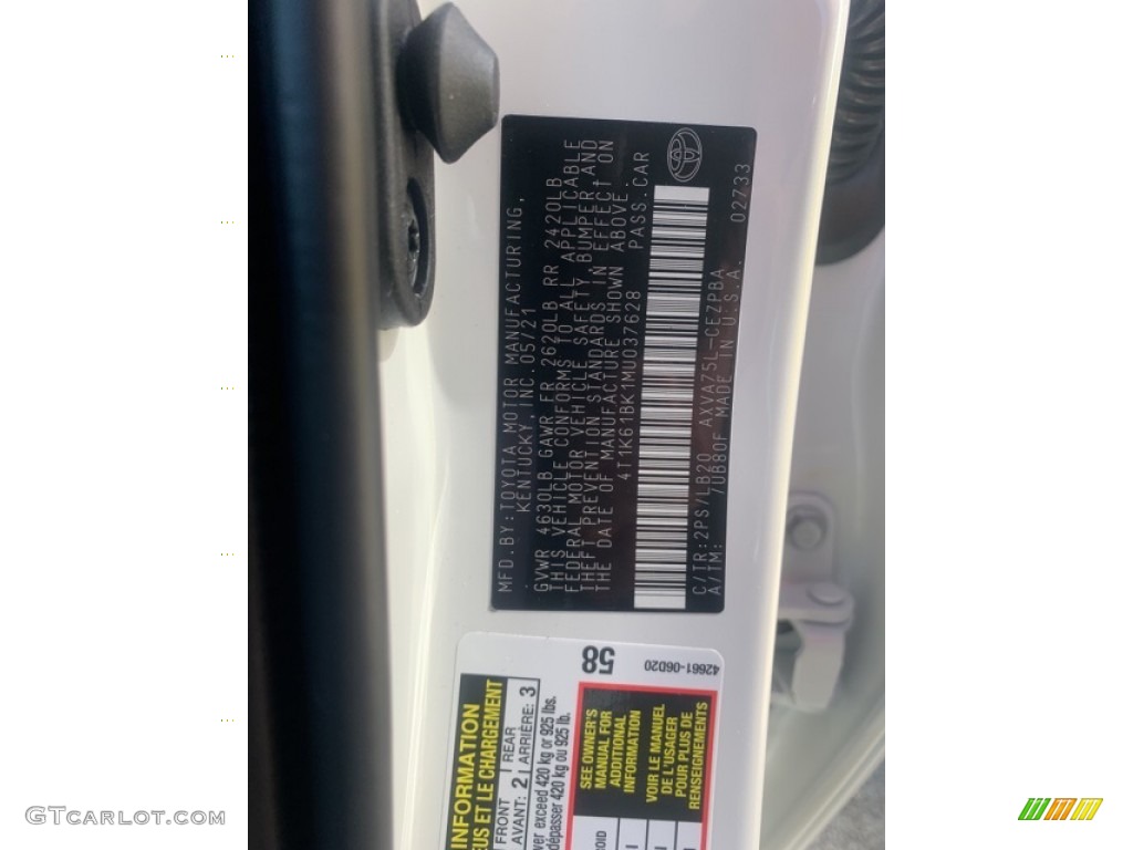 2021 Camry XSE AWD - Super White / Black photo #13
