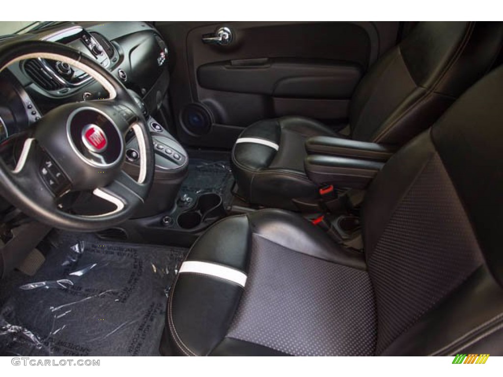 Black Interior 2017 Fiat 500e All Electric Photo #142013477