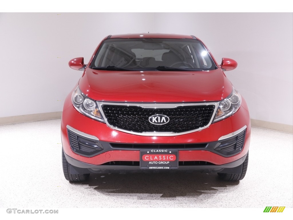 2015 Sportage LX - Signal Red / Black photo #2