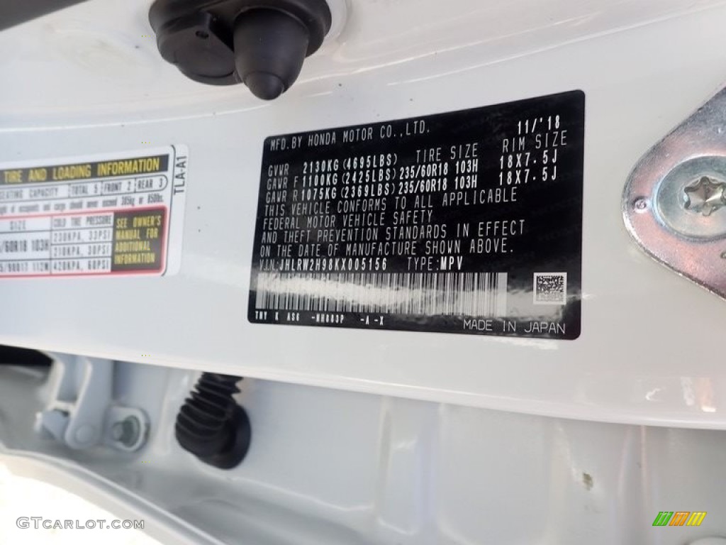 2019 CR-V Touring AWD - Platinum White Pearl / Black photo #16
