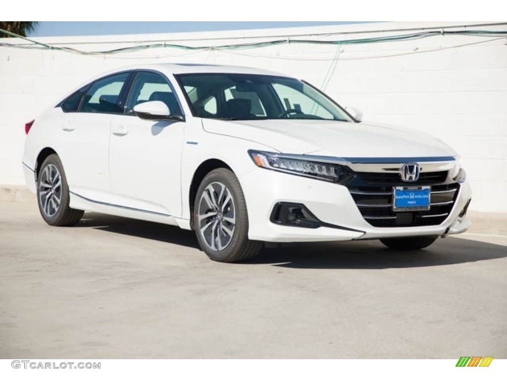 2021 Accord EX-L Hybrid - Platinum White Pearl / Black photo #1