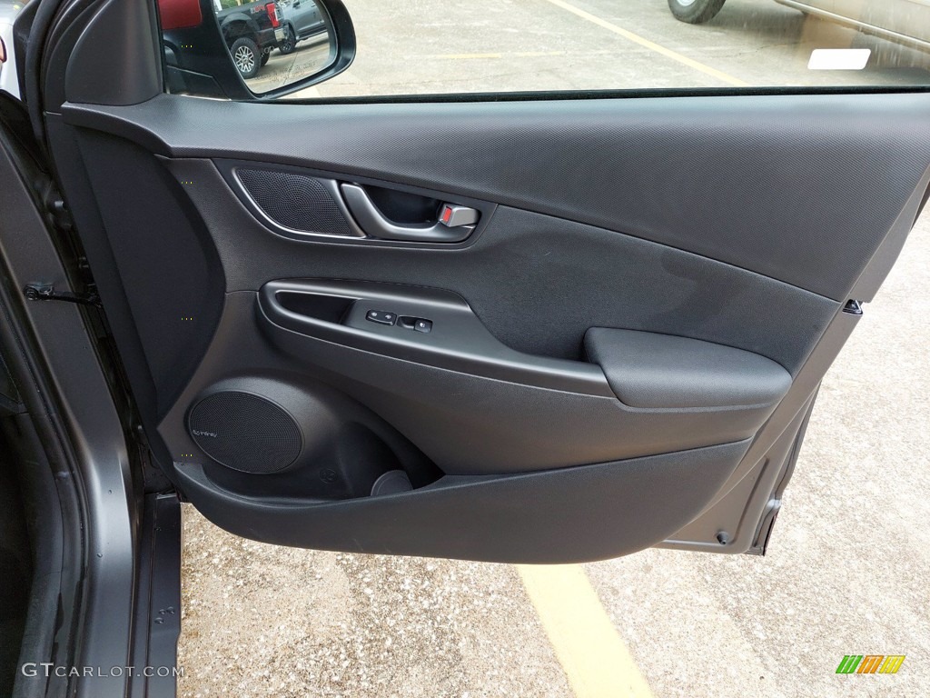 2019 Hyundai Kona Iron Man Edition AWD Black/Red Accents Door Panel Photo #142024992