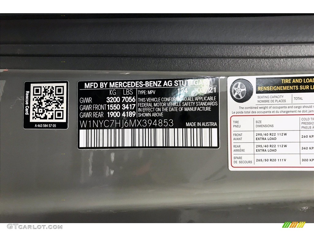 2021 G Color Code 124 for G manufaktur Arabian Grey Photo #142026333