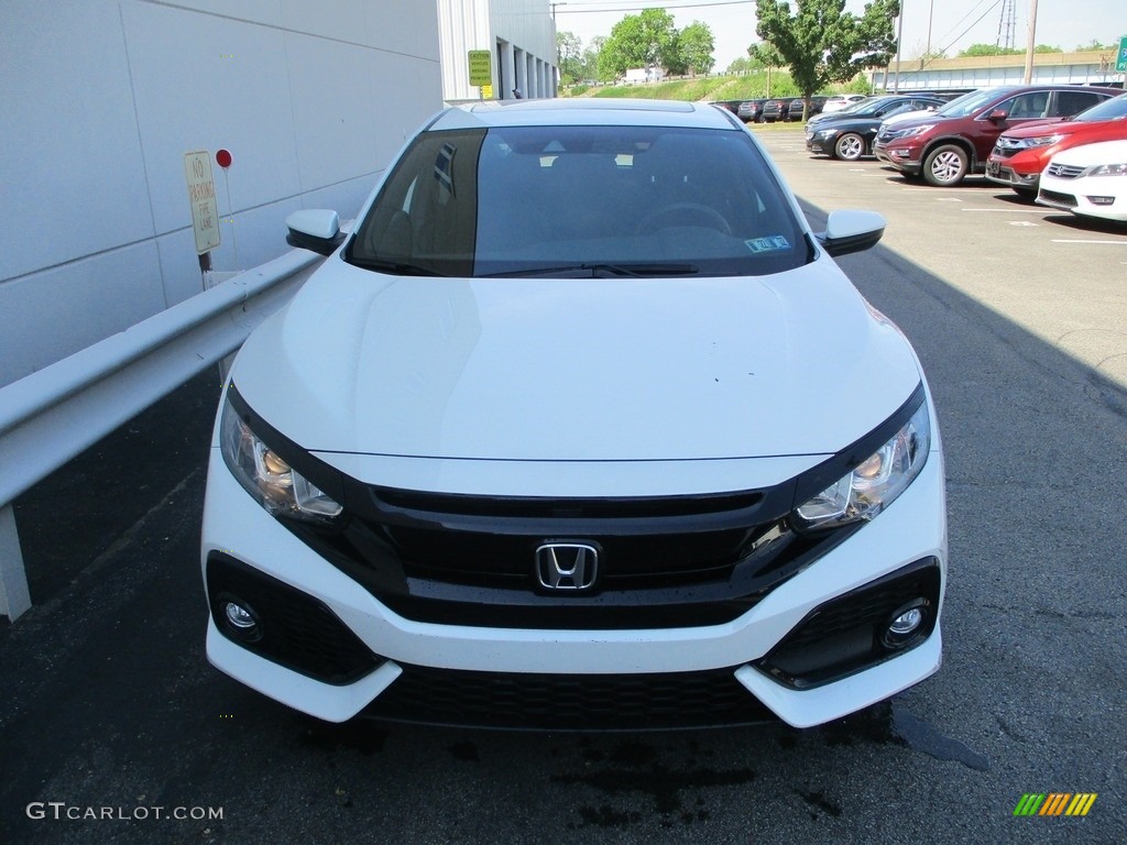 2019 Civic EX Hatchback - White Orchid Pearl / Black photo #8