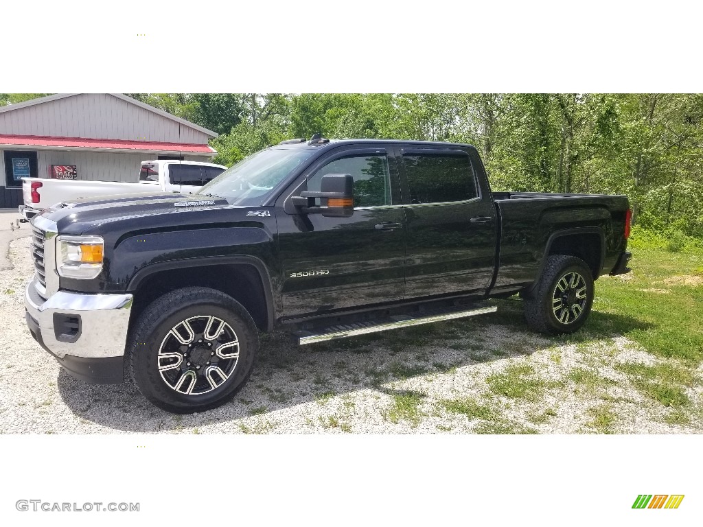 Onyx Black 2017 GMC Sierra 3500HD SLE Crew Cab 4x4 Exterior Photo #142029355