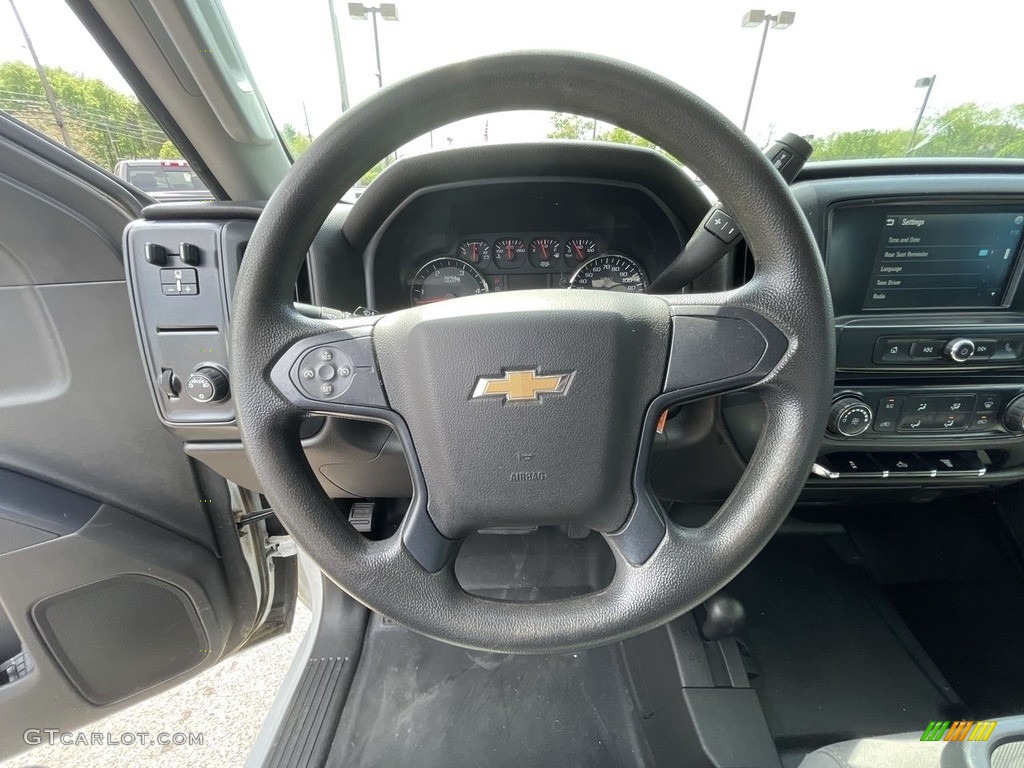 2018 Chevrolet Silverado 3500HD Work Truck Crew Cab 4x4 Dark Ash/Jet Black Steering Wheel Photo #142029814