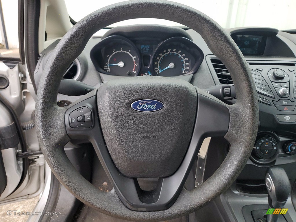 2015 Ford Fiesta S Hatchback Charcoal Black Steering Wheel Photo #142032319