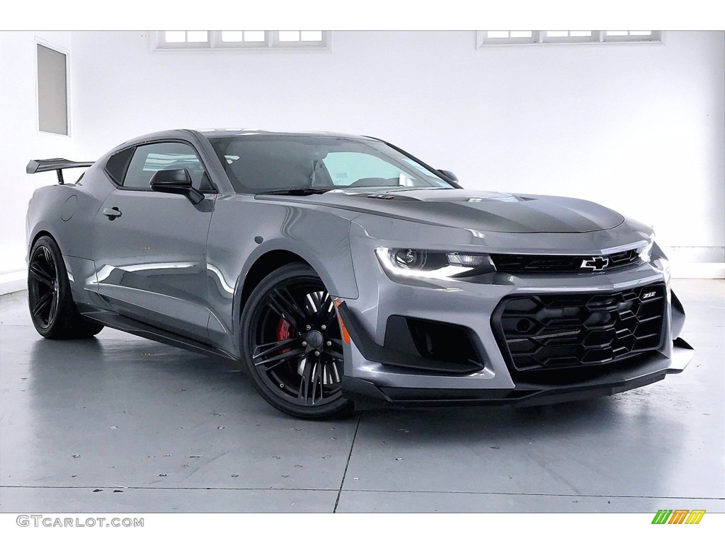 Satin Steel Metallic 2021 Chevrolet Camaro ZL1 Coupe Exterior Photo #142032394