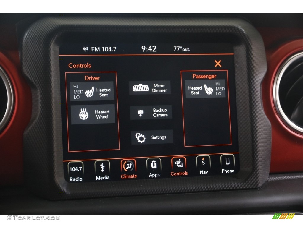2019 Jeep Wrangler Unlimited Rubicon 4x4 Controls Photo #142033421