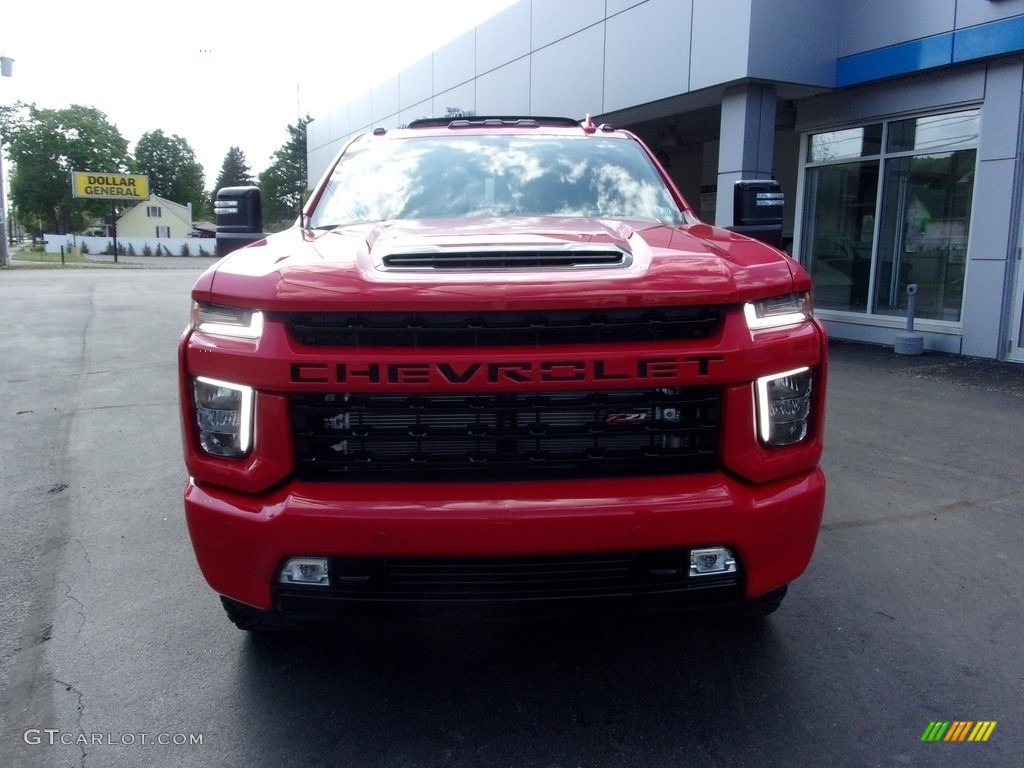 2021 Silverado 2500HD LTZ Crew Cab 4x4 - Red Hot / Jet Black photo #9