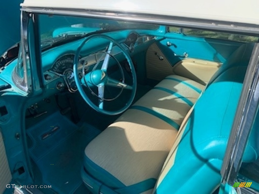 Turquoise Interior 1955 Chevrolet Bel Air 2 Door Coupe Photo #142036906