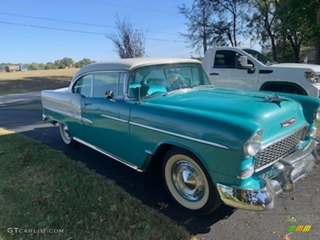 Regal Turquoise 1955 Chevrolet Bel Air 2 Door Coupe Exterior Photo #142036963