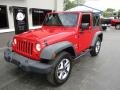 2009 Flame Red Jeep Wrangler X 4x4  photo #2